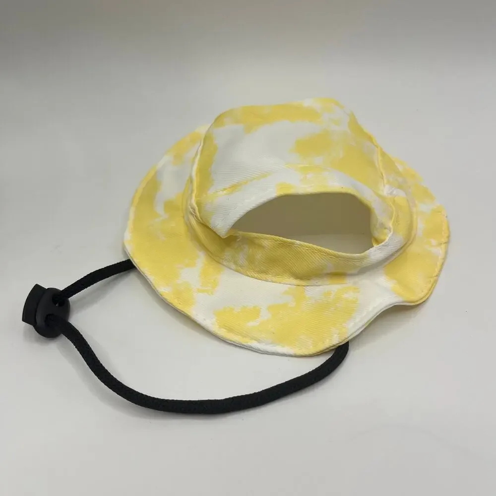 2Pcs Pet Bucket Hat Set Cow Print & Yellow